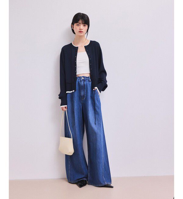 ADAM ET ROPE'「【WEB限定】バイカラーカーディガン/接触冷感」|カーディガン|