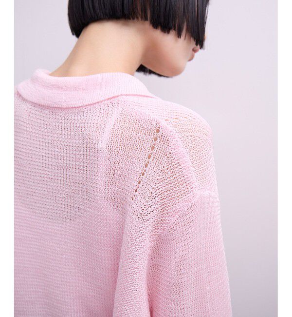 ADAM ET ROPE'「【WEB限定】ワイドリブヘムポロカーディガン」|カーディガン|
