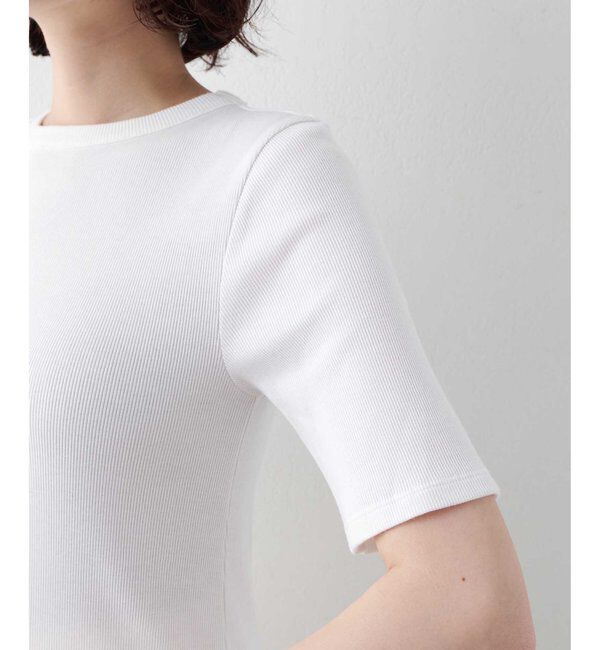  「《5色展開/手洗い可能》半袖クルーネックテレコカットソー」|Tシャツ・カットソー|