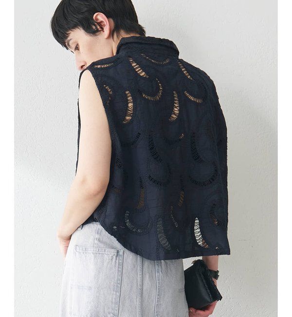  「エンブロイダリーフレンチスリーブシャツ＜WEB限定＞」|シャツ・ブラウス|