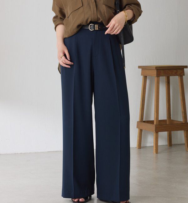  「《接触冷感/-3kg見え/5サイズ展開》ジャージワイドパンツ」|スラックス|