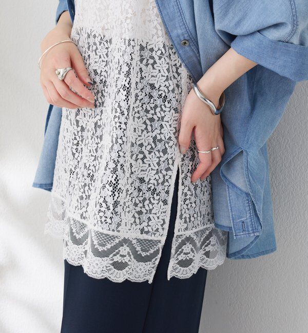  「《トレンド/ロングシーズン着回せる◎》スカラップレースキャミソール」|キャミソール|