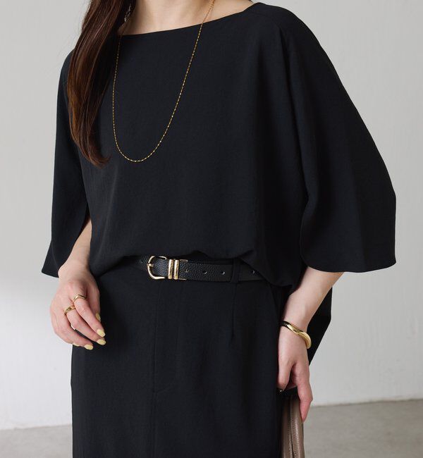  「《接触冷感/UVカット/体型カバーに◎》ジャージスクエアブラウス」|シャツ・ブラウス|