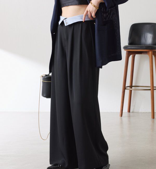  「《再入荷決定！SNSで人気》【Nuel/ヌエル】 2WAYハイウエストパンツ」|スラックス|