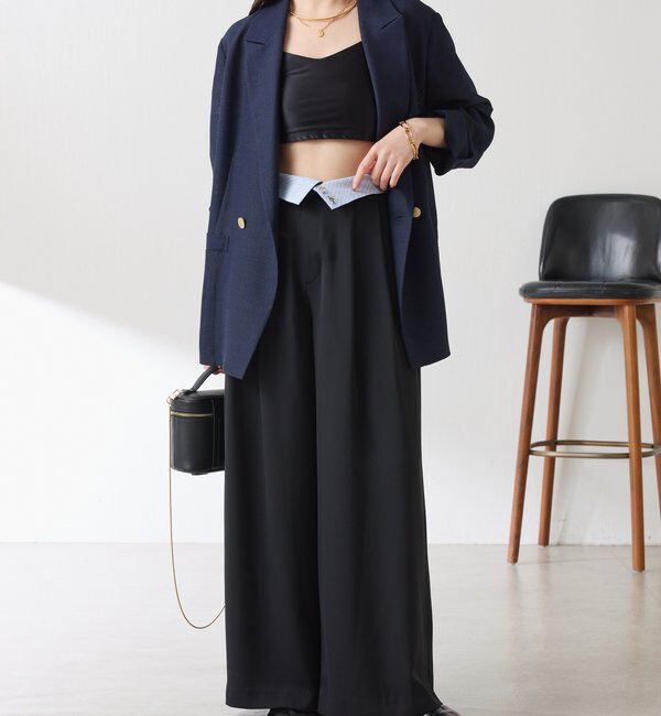  「《再入荷決定！SNSで人気》【Nuel/ヌエル】 2WAYハイウエストパンツ」|スラックス|