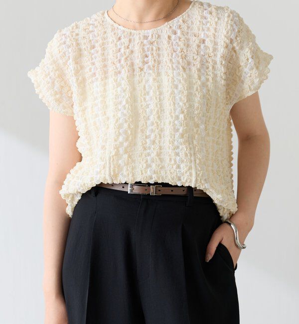  「【シルエットを変えられる】ドロストウエストフレンチTシャツ」|シャツ・ブラウス|