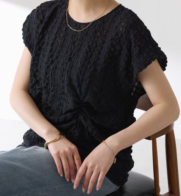  「【シルエットを変えられる】ドロストウエストフレンチTシャツ」|シャツ・ブラウス|