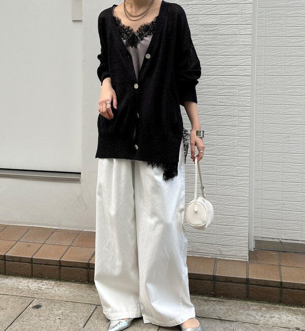  「【SAKURA企画カラーあり】ショート丈アシメレースキャミ」|シャツ・ブラウス|
