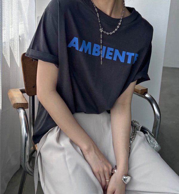  「AMBIENTEロゴTEE」|Tシャツ・カットソー|チャコールグレー