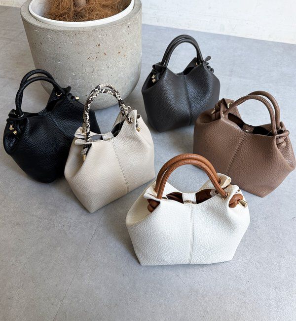  「【WEB限定】ノットハンドルシボPUトート」|トートバッグ|