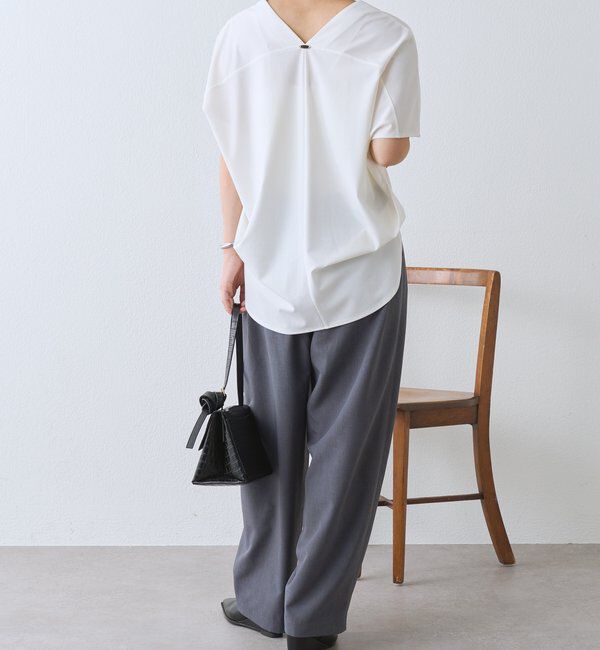 「Vネックコクーンカットソー【接触冷感/紫外線防止/セットアップ可】」|Tシャツ・カットソー|