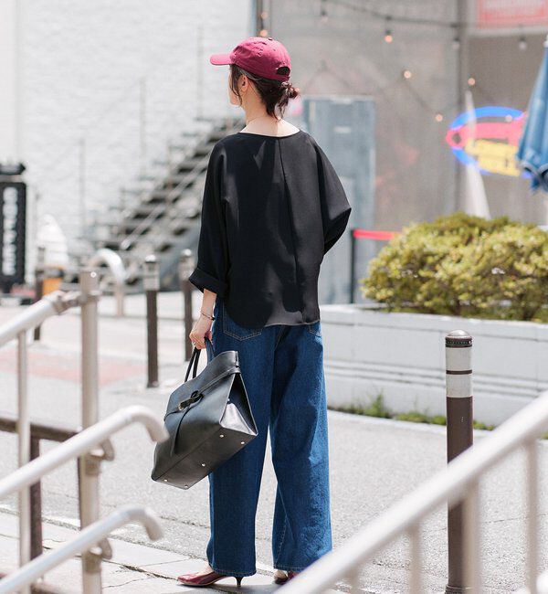  「【接触冷感/紫外線防止/防シワ性】ドルマンターンバックブラウス」|シャツ・ブラウス|
