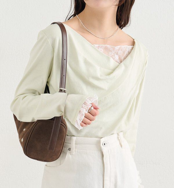  「レースドッキングオフショルロンT」|Tシャツ・カットソー|