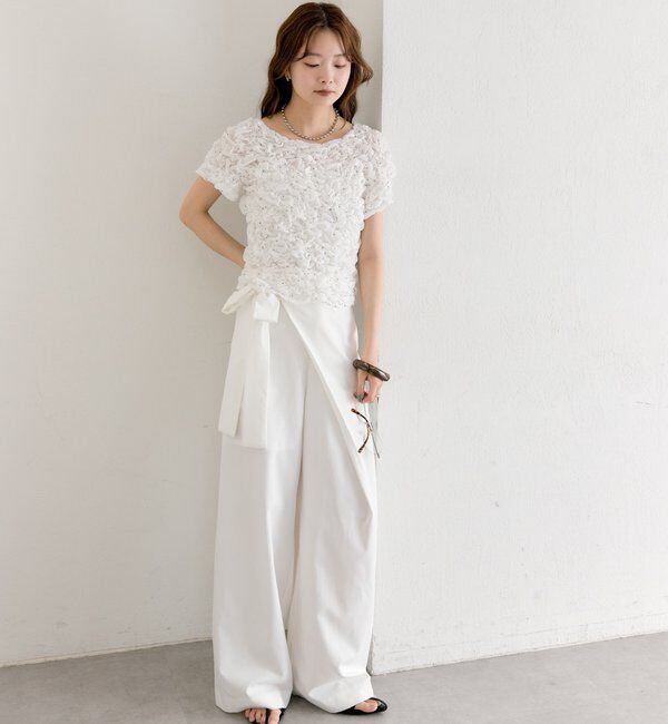  「【新色BRN】《6色展開/伸縮性あり◎》ふわふわシャーリングTシャツ」|Tシャツ・カットソー|