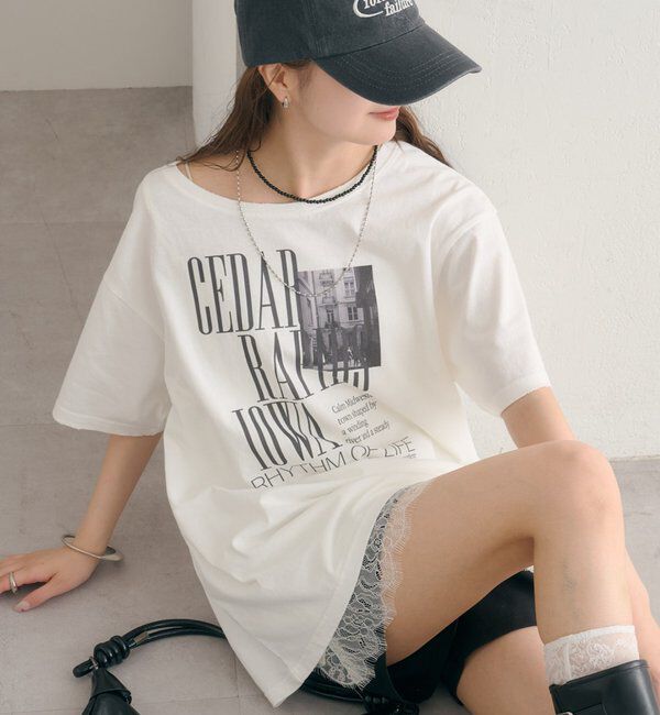  「ダメージロゴTシャツ」|Tシャツ・カットソー|