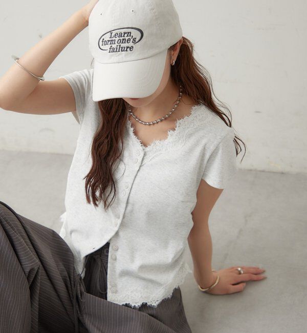  「VレースフレンチT」|Tシャツ・カットソー|