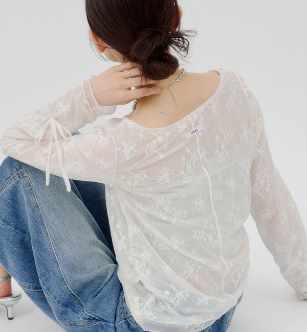  「【lilium by lily】レイヤードシアートップス」|Tシャツ・カットソー|オフホワイト