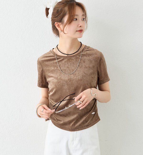  「【BLK/WEB限定カラー】ベロアTシャツ」|Tシャツ・カットソー|