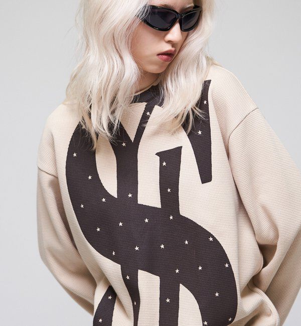  「【Sourcream】＄ワッフルクルー」|Tシャツ・カットソー|