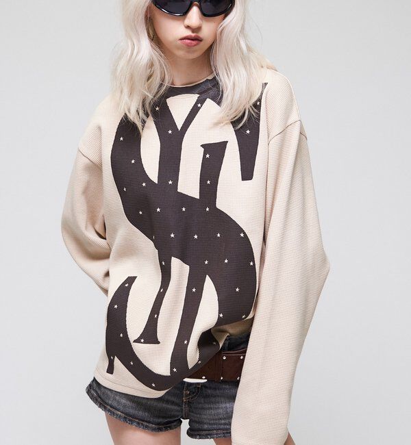  「【Sourcream】＄ワッフルクルー」|Tシャツ・カットソー|