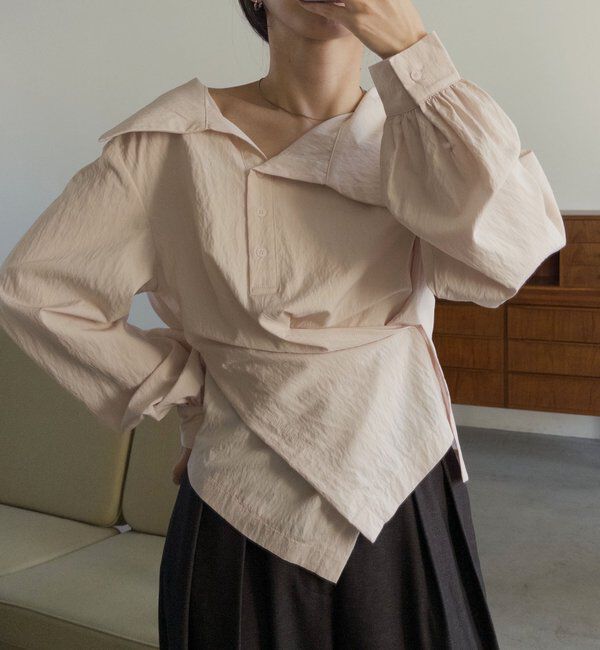  「【2WAY/新色ブルー、WEB限定ピンク】カシュクールシャツ」|シャツ・ブラウス|