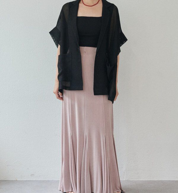  「【再入荷】シアーリブフレアースカート」|スカート|ピンク