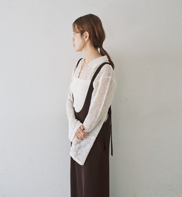  「【再入荷】絡みレースシャツ&times;ビスチェSET」|Tシャツ・カットソー|