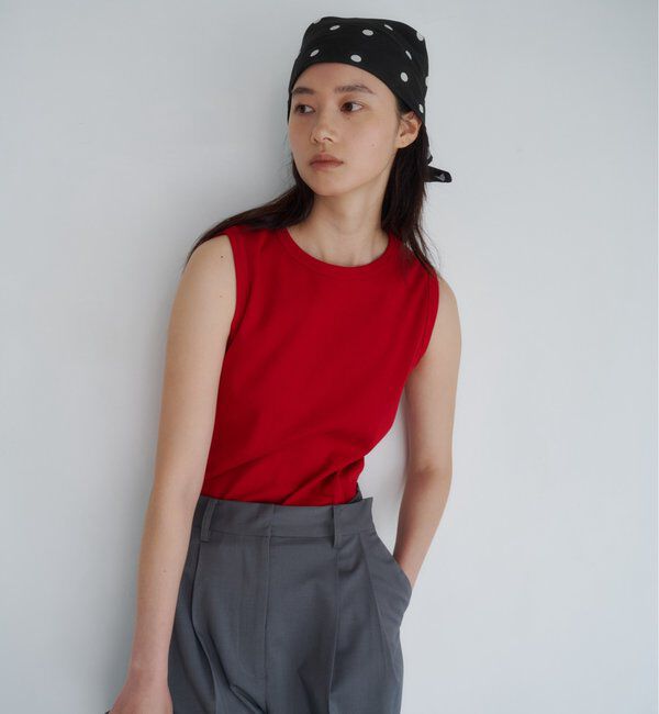  「【5色展開】リブコンパクトノースリーブ」|Tシャツ・カットソー|
