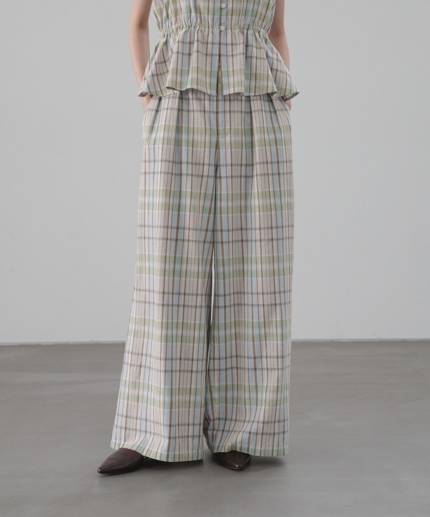 LOWRYS FARM「ソフリネンワイドパンツ」|その他|ﾌﾞﾙｰﾁｪｯｸ