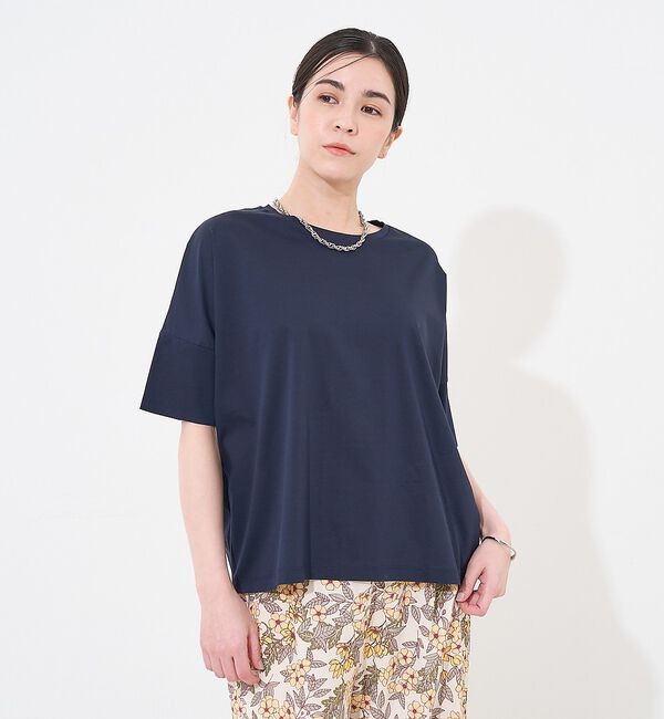 collex「【接触冷感・UVカット】コンパクトクールTシャツ」|Tシャツ・カットソー|ネイビー