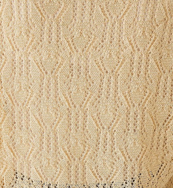 collex「レーシー柄ニットポロ／透かし編み・サマーニット」|ニット・セーター|