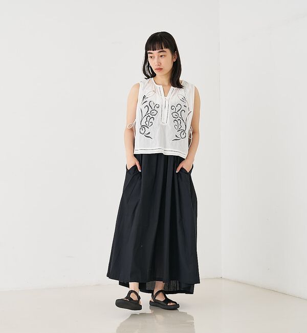 collex「カットワーク刺繍サイドリボンベスト」|ベスト・ジレ|