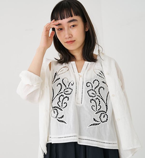 collex「カットワーク刺繍サイドリボンベスト」|ベスト・ジレ|