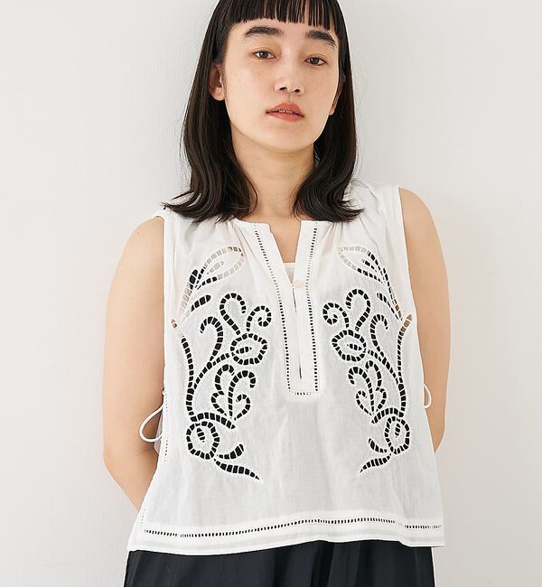 collex「カットワーク刺繍サイドリボンベスト」|ベスト・ジレ|