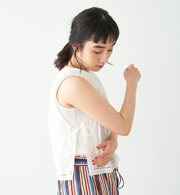 collex「カットワーク刺繍サイドリボンベスト」|ベスト・ジレ|