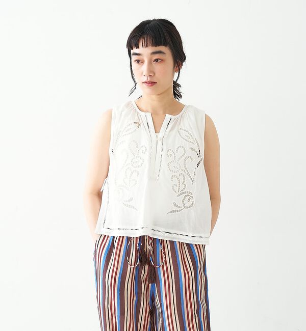 collex「カットワーク刺繍サイドリボンベスト」|ベスト・ジレ|