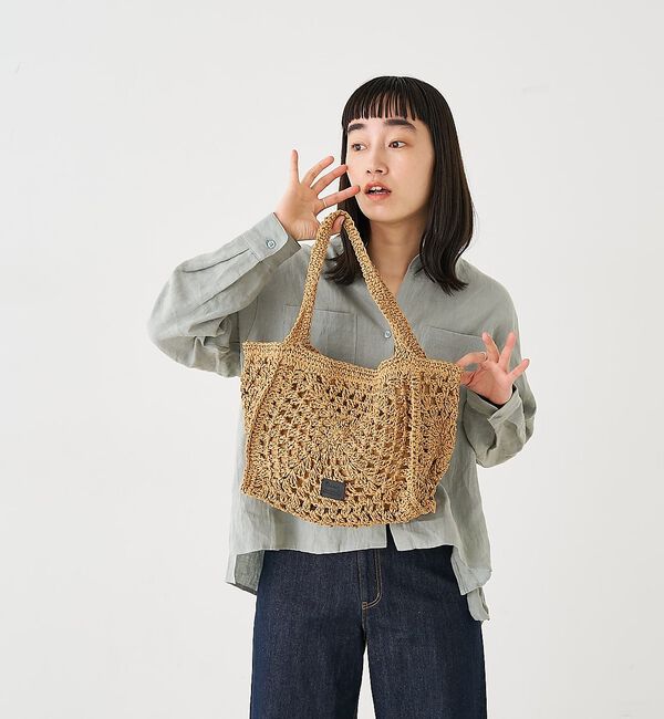 collex「【Swaraj /スワラージ】手編みペーパーラフィアトートバッグ」|かごバッグ|