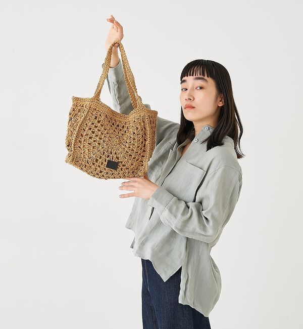 collex「【Swaraj /スワラージ】手編みペーパーラフィアトートバッグ」|かごバッグ|