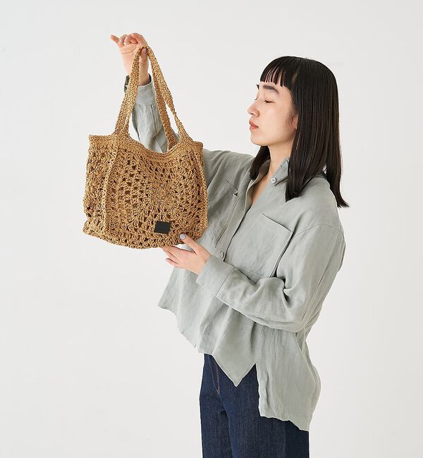 collex「【Swaraj /スワラージ】手編みペーパーラフィアトートバッグ」|かごバッグ|