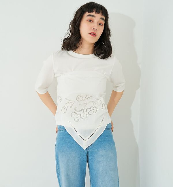 collex「カットワーク刺繍トライアングルスカーフ」|バンダナ・スカーフ|