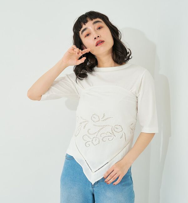 collex「カットワーク刺繍トライアングルスカーフ」|バンダナ・スカーフ|