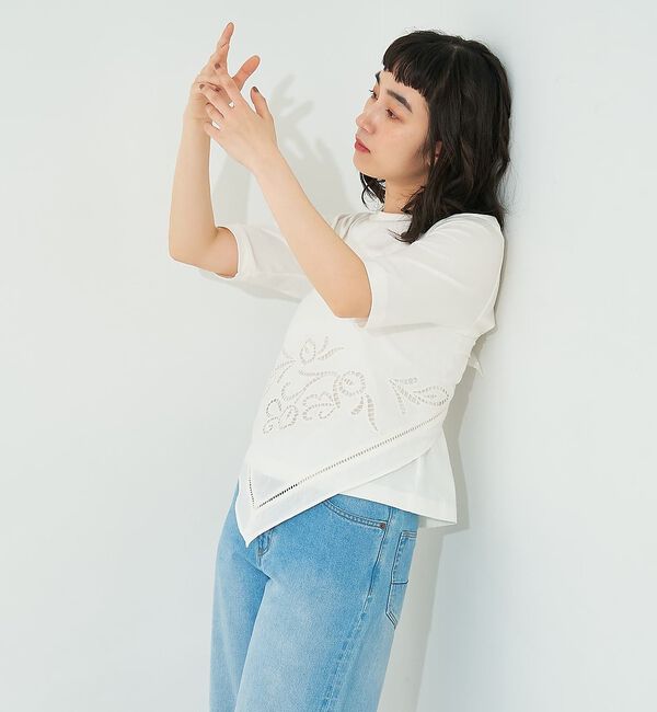 collex「カットワーク刺繍トライアングルスカーフ」|バンダナ・スカーフ|
