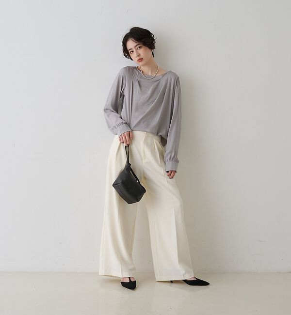 Rouge vif「【AULENTTI/オウレンティ】ワンハンドル レザーハンドバッグ/ポーチバッグ」|ハンドバッグ|