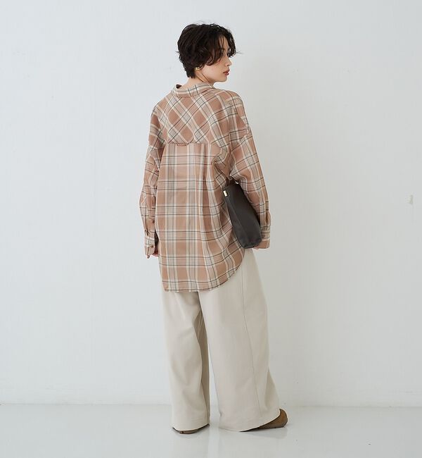 Rouge vif「P/R強撚シアーチェック2WAYシャツ/カシュクールシャツ」|シャツ・ブラウス|