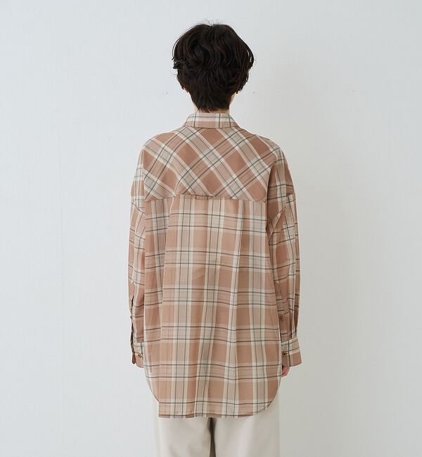 Rouge vif「P/R強撚シアーチェック2WAYシャツ/カシュクールシャツ」|シャツ・ブラウス|