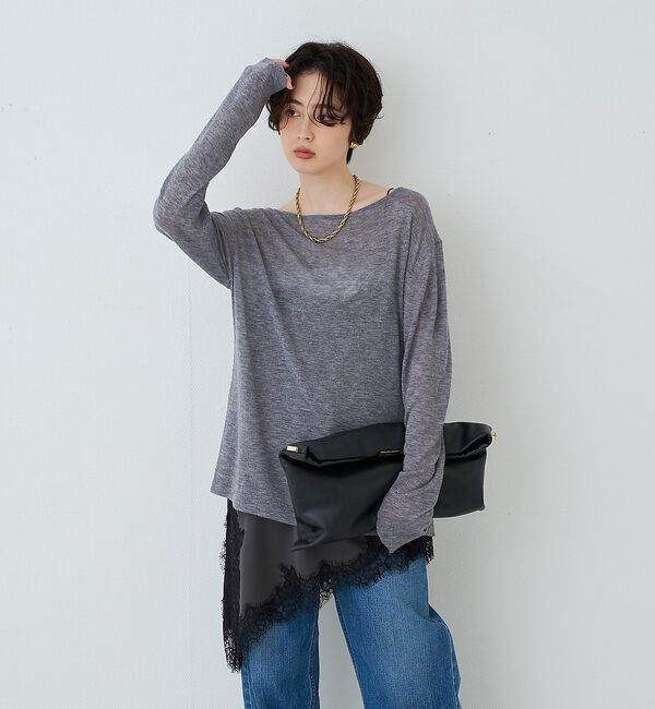 Rouge vif「【PUNTI. / プンティ】3WAYレザークラッチバッグ/ショルダー付き/GR」|ショルダー・メッセンジャー|