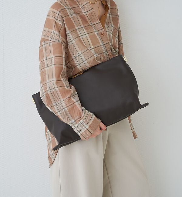 Rouge vif「【PUNTI. / プンティ】3WAYレザークラッチバッグ/ショルダー付き/GR」|ショルダー・メッセンジャー|