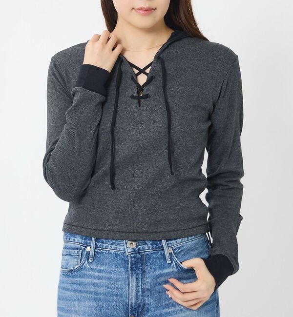 Rouge vif「【Robert P Miller | ロバート・ピー・ミラー】ヘンリーネックパー」|Tシャツ・カットソー|チャコールグレー