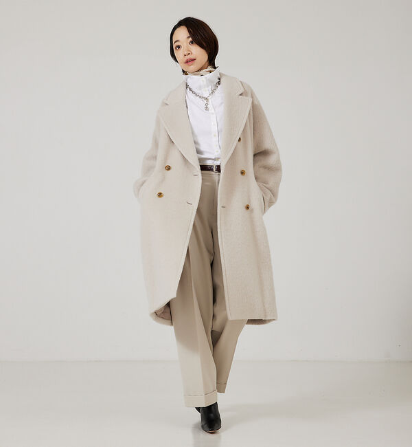 qualite「モヘアシャギーダブルロングコート」|その他|