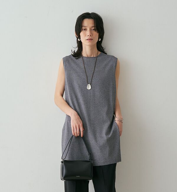 qualite「【接触冷感・セットアップ対応】レーヨンストレッチニットチュニック」|ワンピース|グレー系その他2